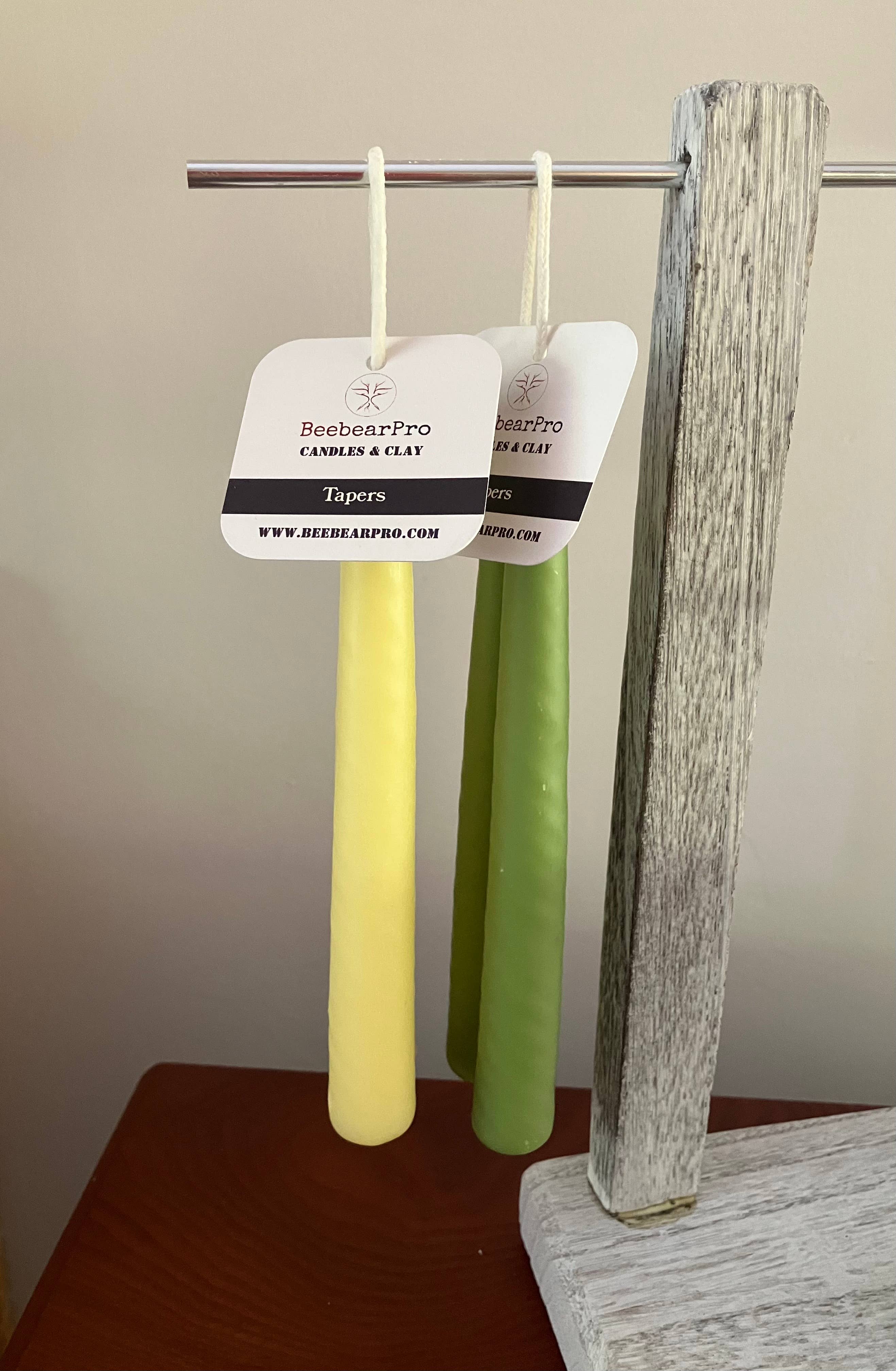 7" Taper Candle / Candlestick / Dinner Candle / Beeswax: Black