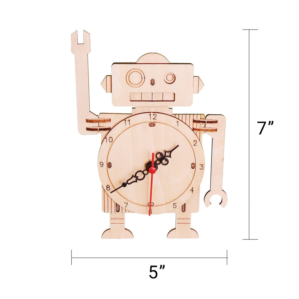 Robot Clock DIY Kit, Educational STEM Toy for Kid, Craft Kit