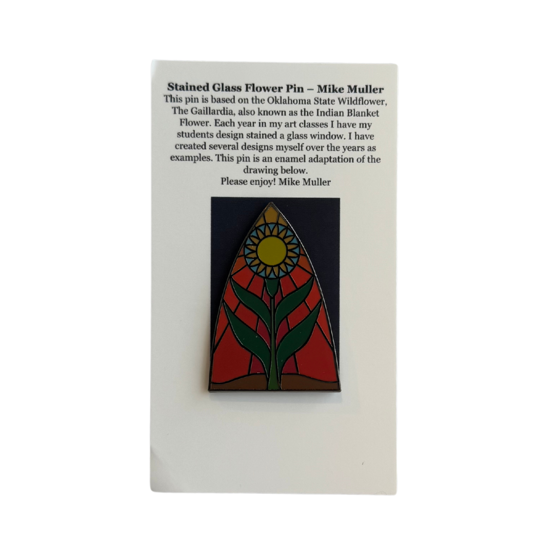 Stained Glass Flower Pin