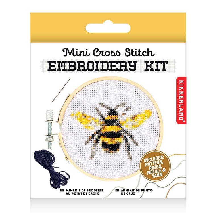 Bee Mini Cross Stitch Embroidery Kit