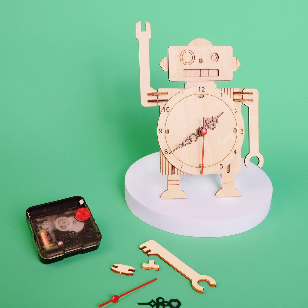 Robot Clock DIY Kit, Educational STEM Toy for Kid, Craft Kit