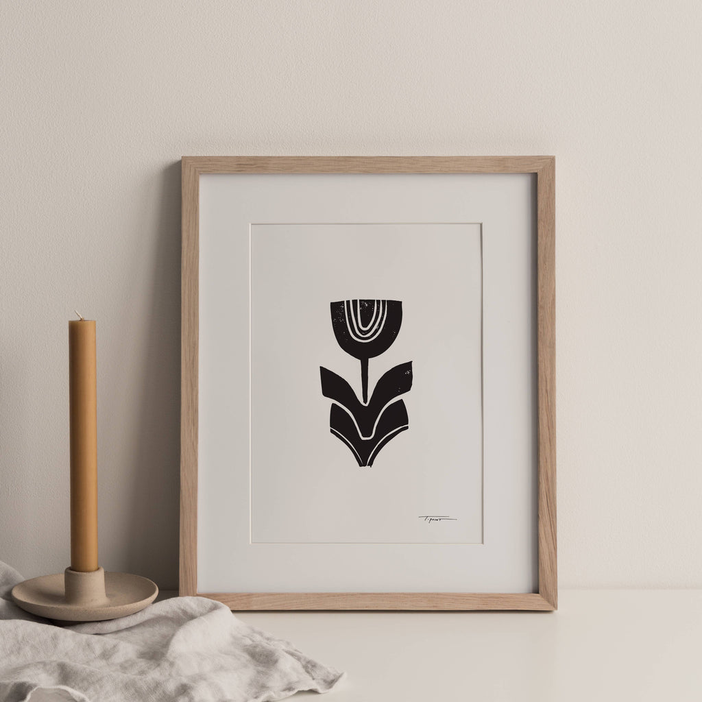Abstract Tulip Mini Block Print