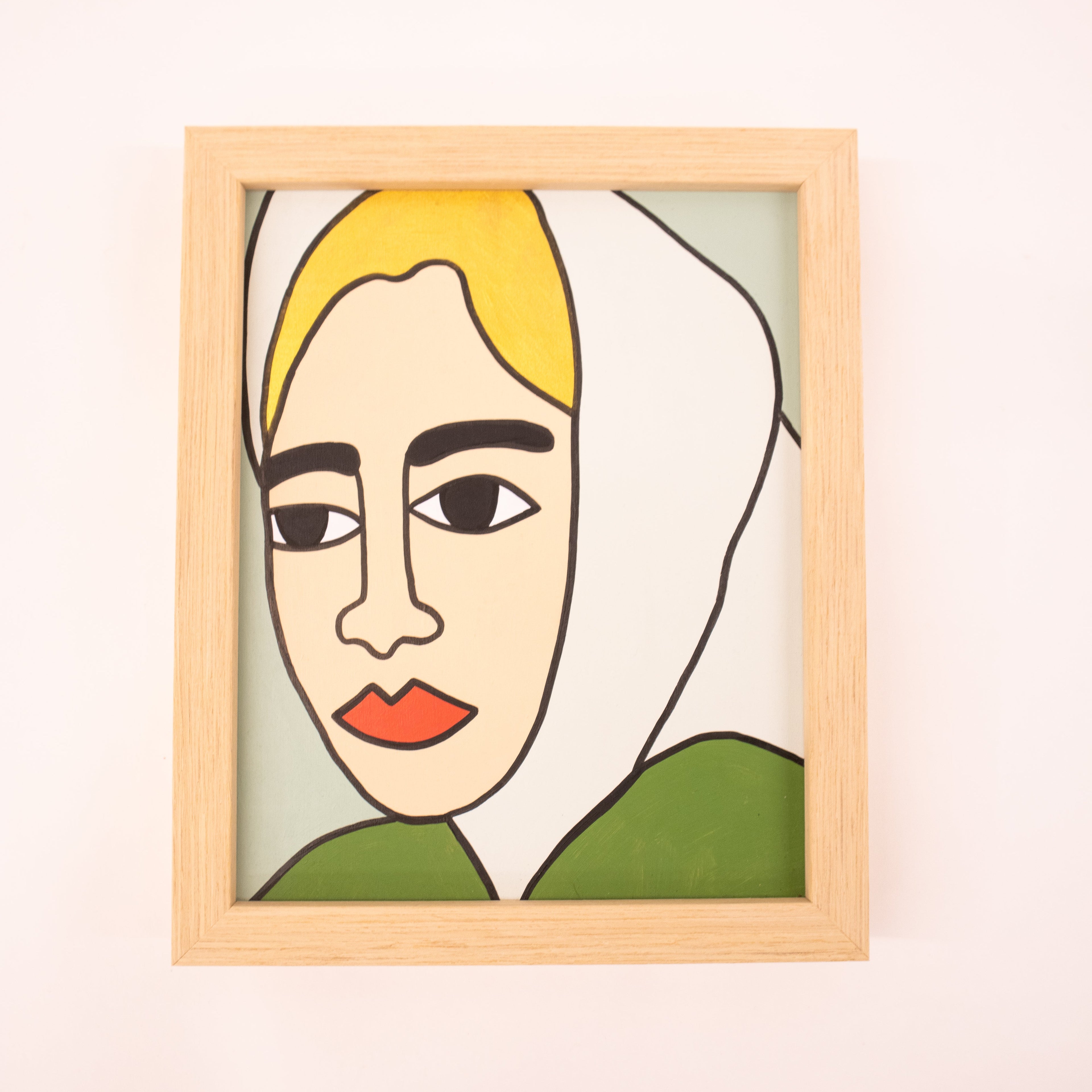 Melissa Jacobs Paintings: "Woman with Scarf Aqua"