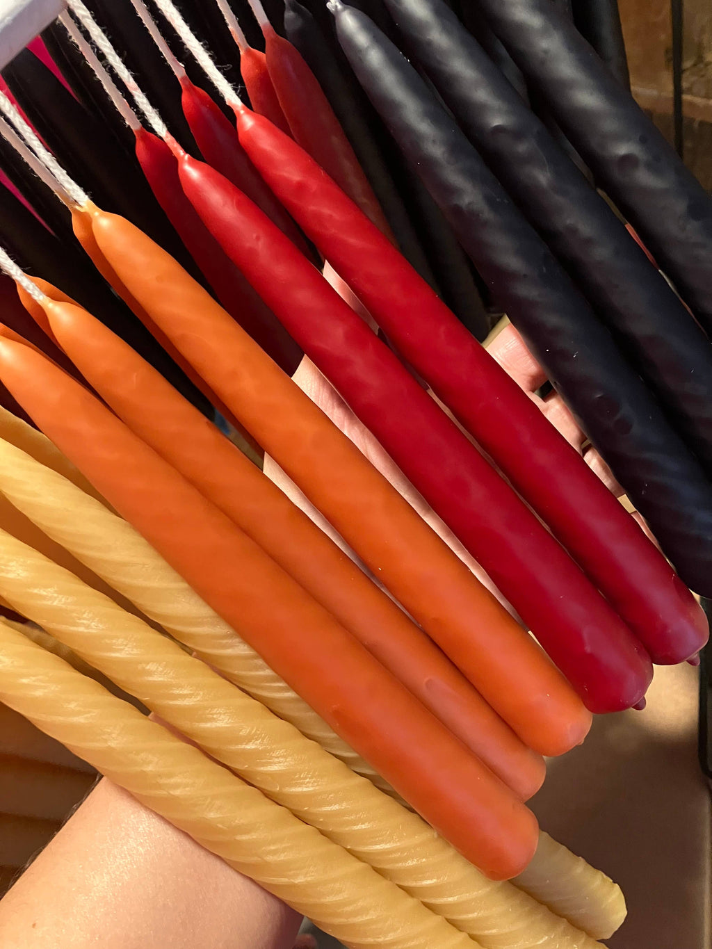 7" Taper Candle / Candlestick / Dinner Candle / Beeswax: Black