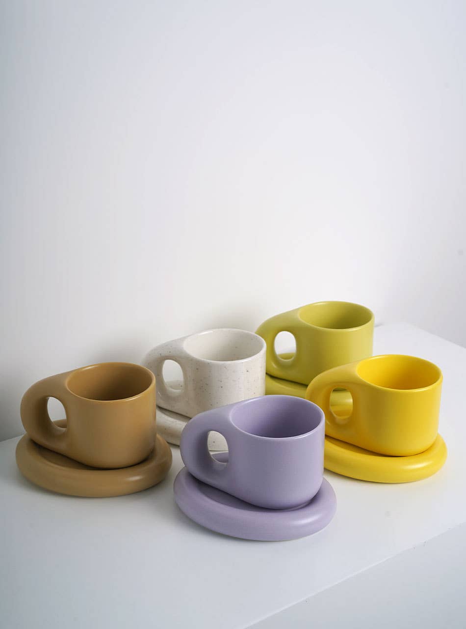 Turmeric Yellow Mug Set "Drapeau"