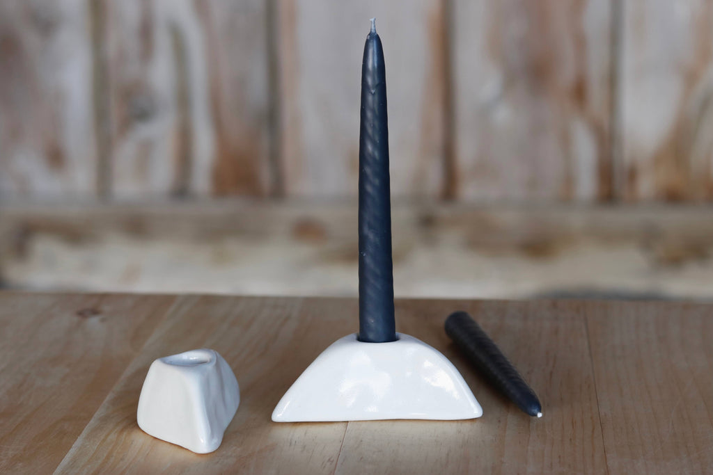 7" Taper Candle / Candlestick / Dinner Candle / Beeswax: Black