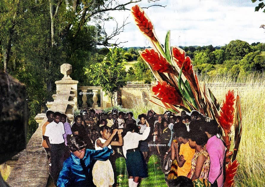 Kids Dancing Celebration Art Print: 14″ × 11″